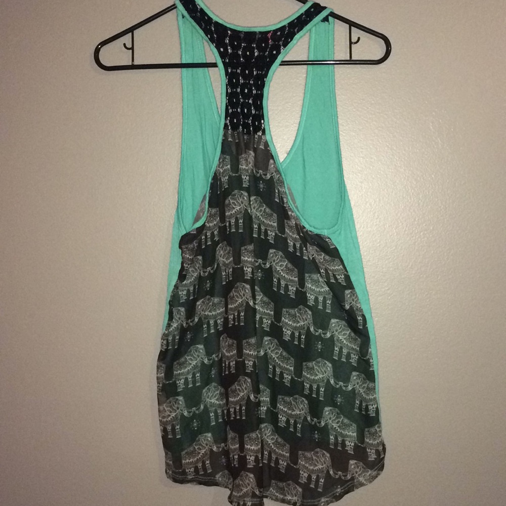 Shear elephant tank top